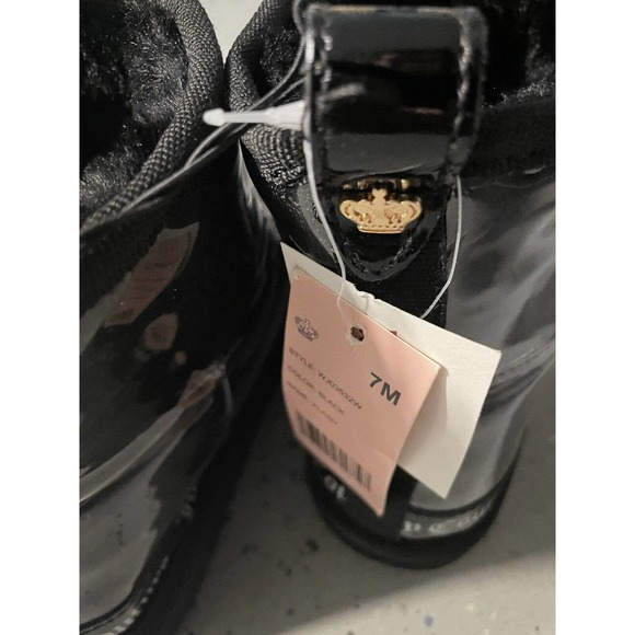 Juicy Couture Klash Black Boots Size 6 Bootie Boots NWT Flat Black Boots - Picture 5 of 8